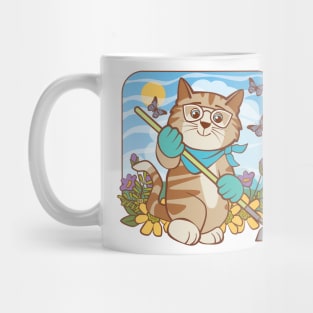 Summer Gardening Cat Mug